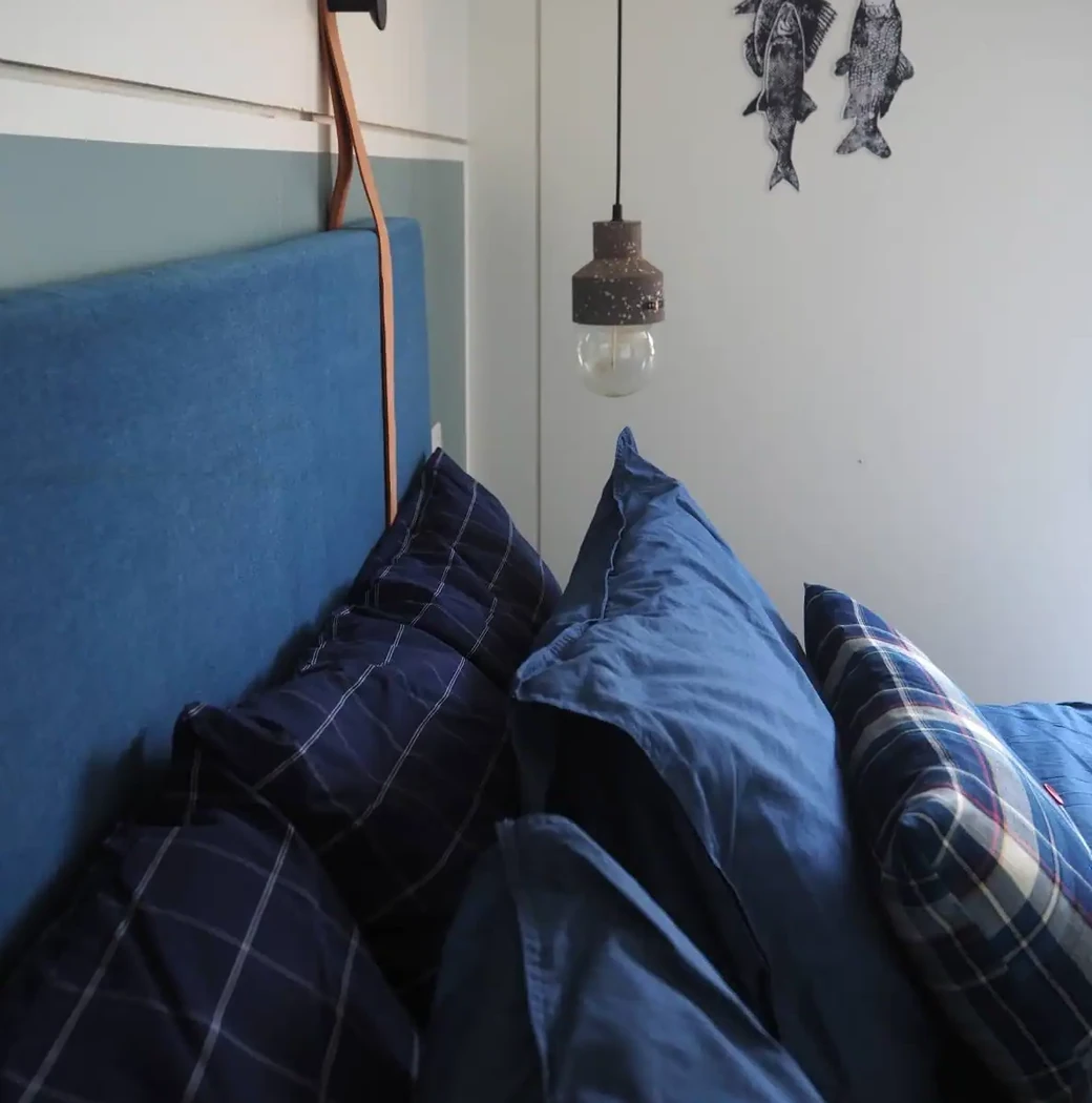 Housse jean - Tête de lit en mousse rectangulaire